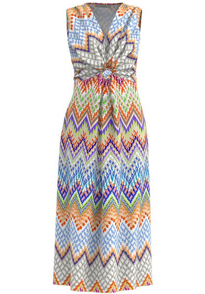 37302 - Travelcrepe jurk met zigzag dessin