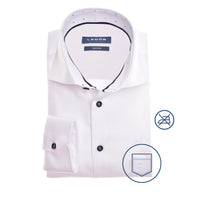0141360 - Modern Fit - uni shirt met contrast in een fijne t